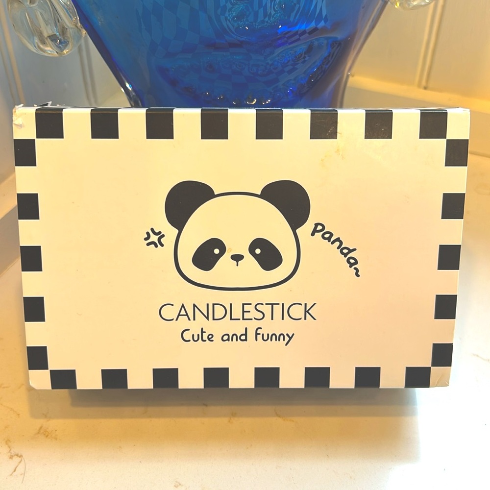 Lovely Panda candleholder and candle gift set. NWOT - Picture 2 of 11